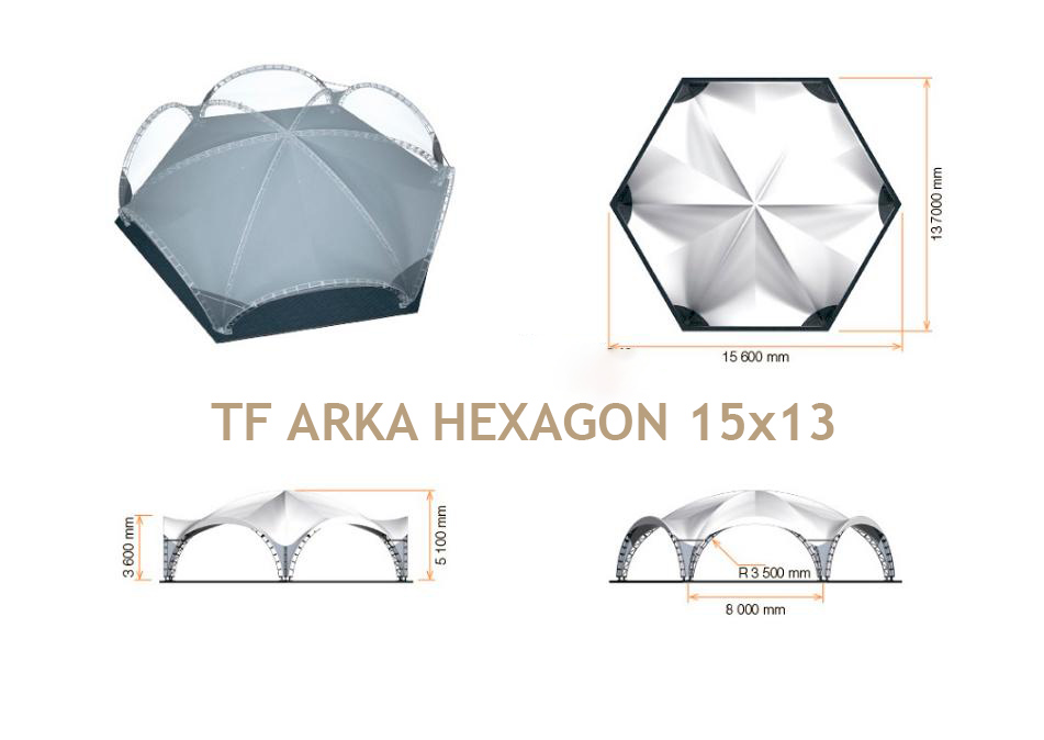 Арочный шатер TF HEXAGON 15x13 — изображение 3